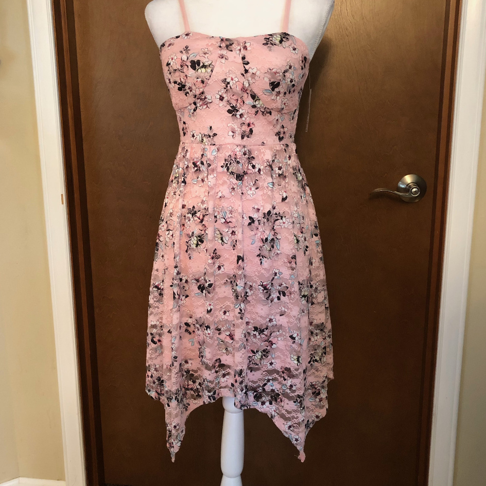 NoBo Sz Small 3-5 Junior Pink Asymmetrical Summer Dress